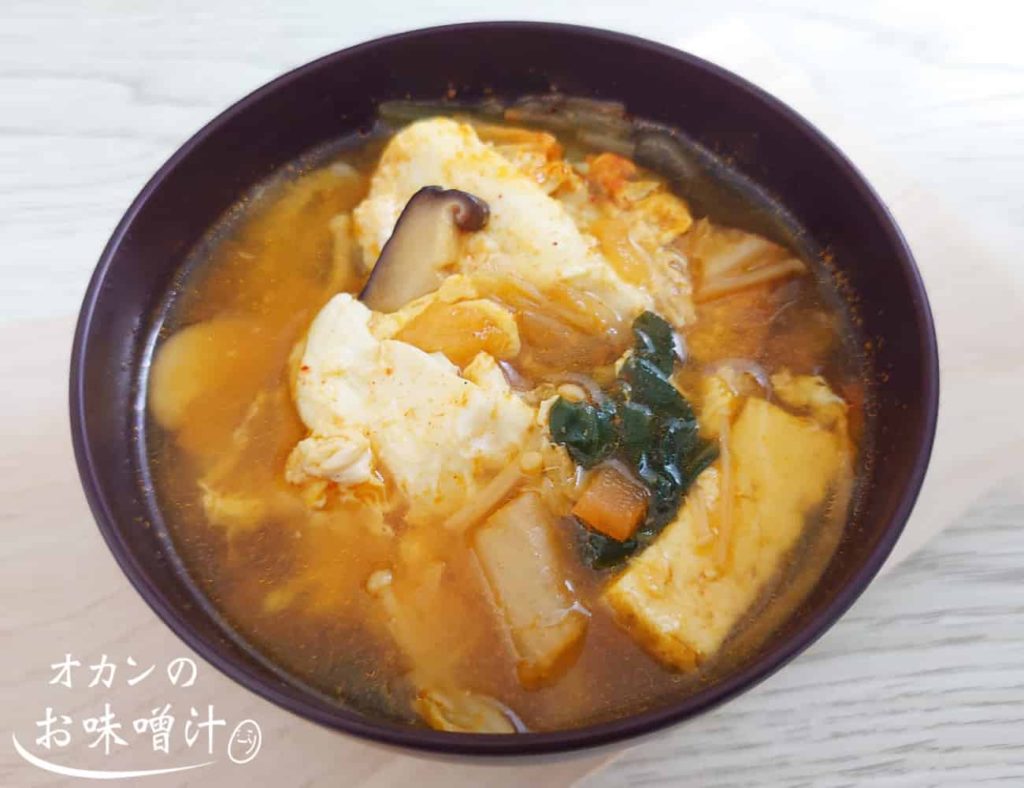 キムチチゲ風味噌汁